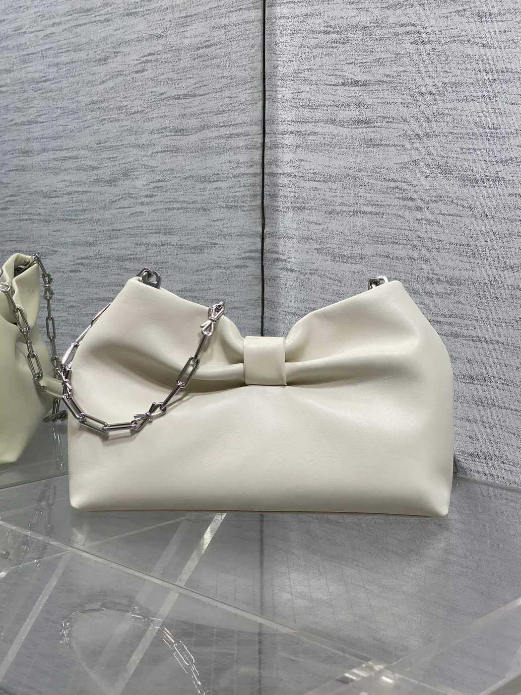 Dior Bow Bag Small in white product view 4