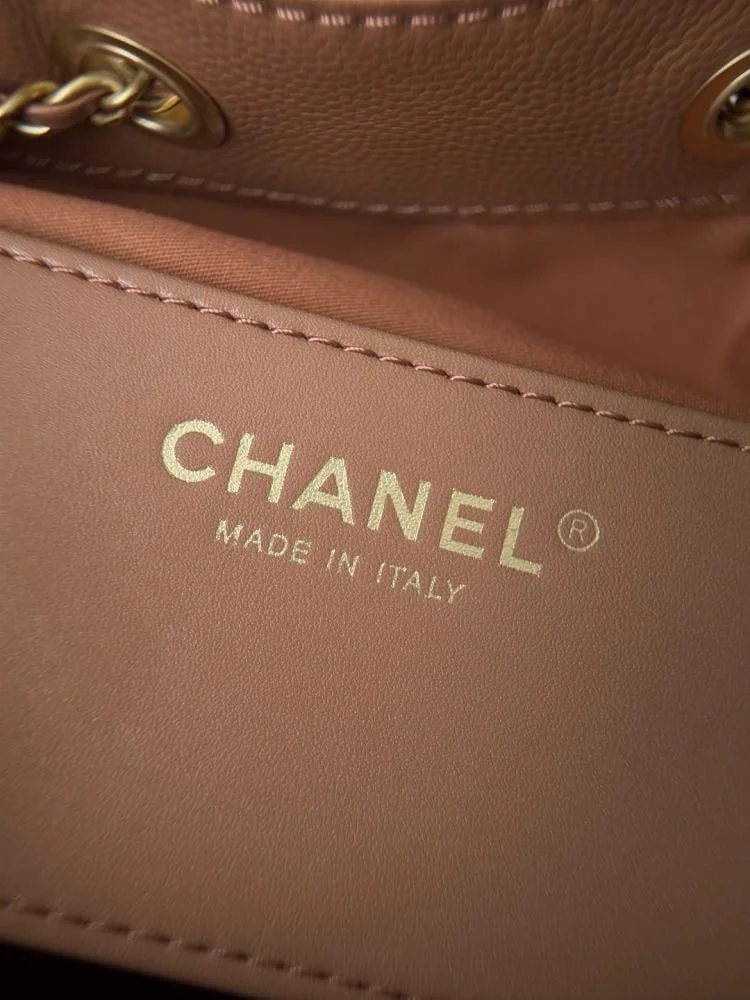 Chanel Small 25 Bag in Caramel Caviar Leather product view 3