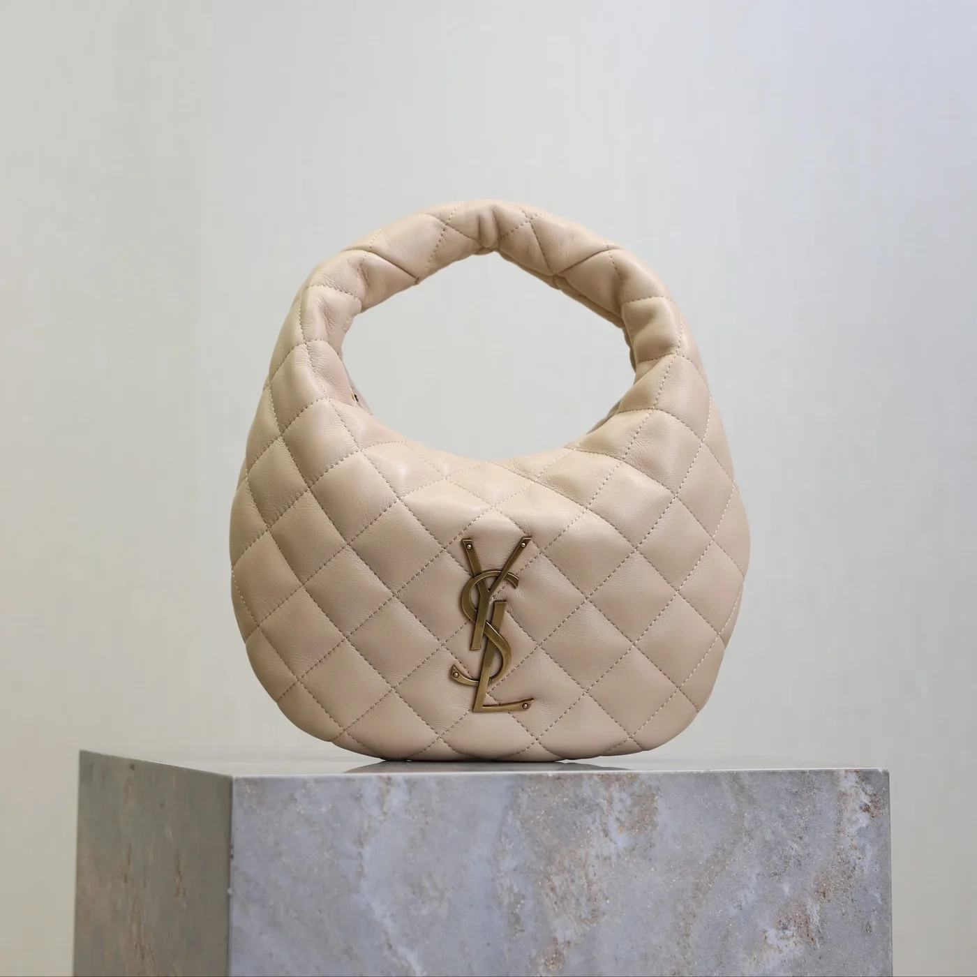 Saint Laurent Icarino 17 In Beige Quilted Gold Hardware Bag product view 1