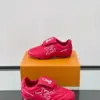 Louis Vuitton Men Red Leather Sneakers product view 4