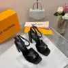 Louis Vuitton Women Black Platform Ankle-Strap Sandals product view 3