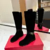 Valentino Women Black Suede Leather Strap Boots product view 3