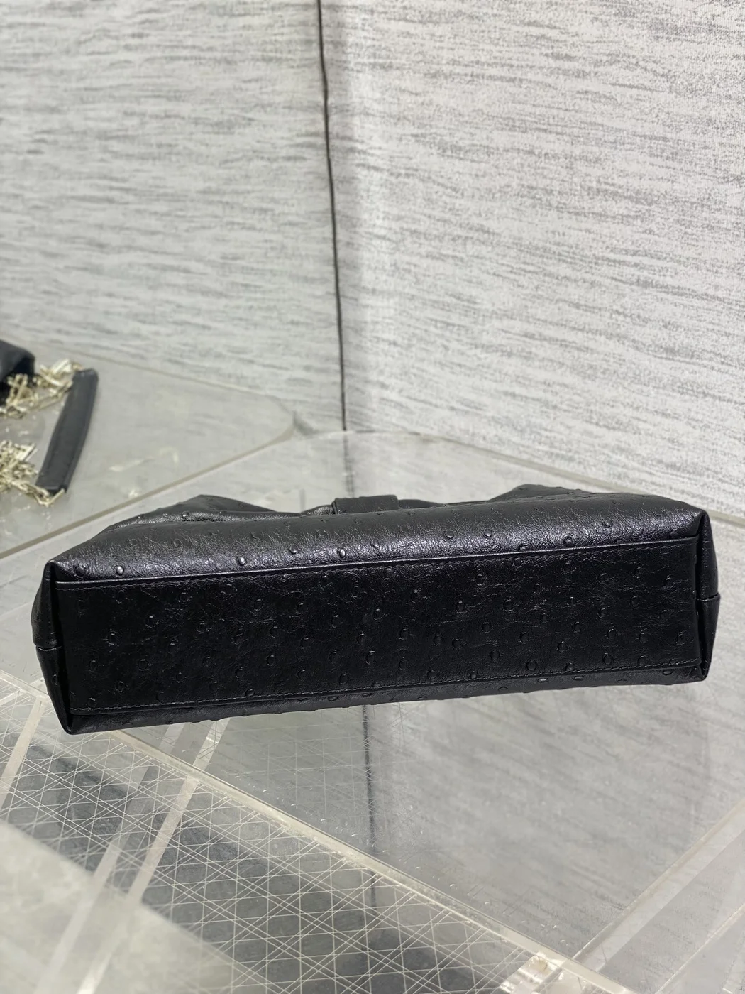 Dior Bow Bag Small Black Ostrich Leather product view 6