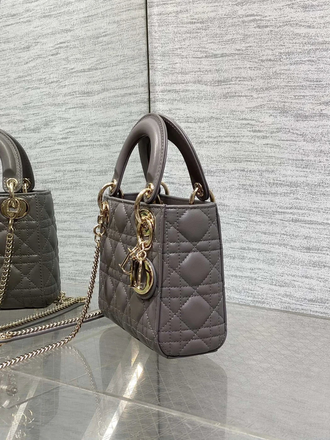 Dior Mini Lady Dior bag in gray product view 5