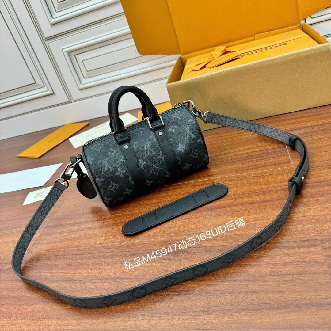 Louis Vuitton Keepall Bandoulière 25 Bag in Monogram Eclipse product view 1