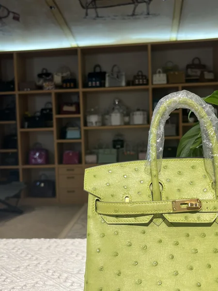 Hermès Birkin 25 cm Ostrich Leather Gold Hardware Bag product view 3
