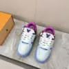 Louis Vuitton Women Blue White Leather Sneakers product view 4