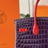 Hermès Birkin 30 Purple/Red Crocodile Leather Gold Hardware Bag product view 4