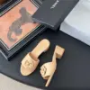 Chanel Women Beige Leather Mules product view 3