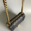 Chanel Small Boy Bag 20 In Black Lambskin Gold Hardware product view 9