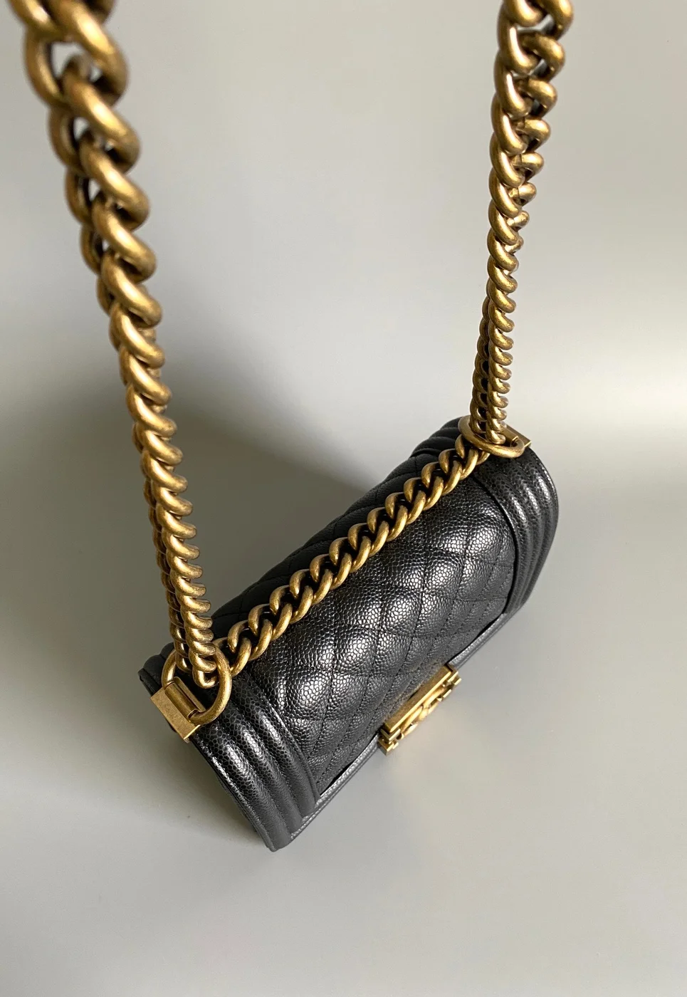 Chanel Small Boy Bag 20 In Black Lambskin Gold Hardware product view 9