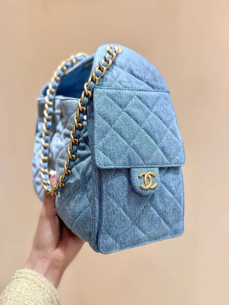 Chanel 25 Small In Blue 30 Denim Gold Hardware Bag product view 7