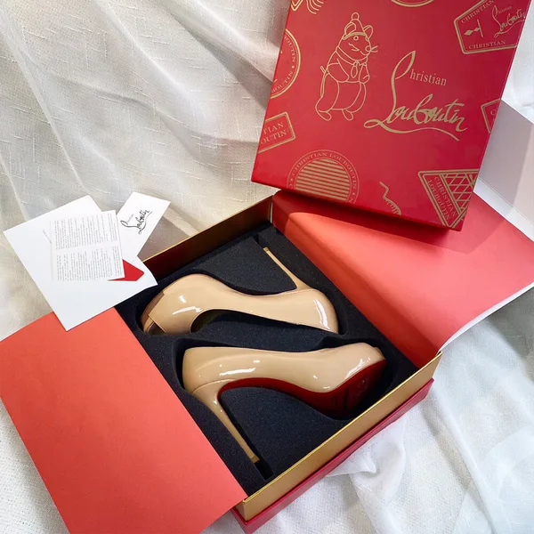 Christian Louboutin New Very Prive 120 Peep-Toe Platform Pumps Nude Pink product view 5