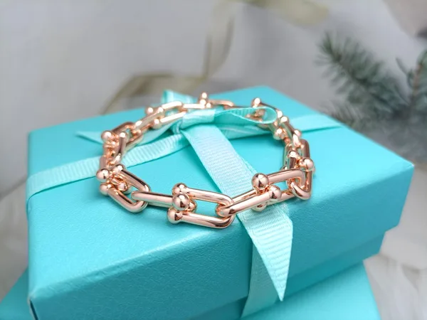 Tiffany  Co. HardWear Smooth Clasp Link Bracelet Rose-Tone product photo