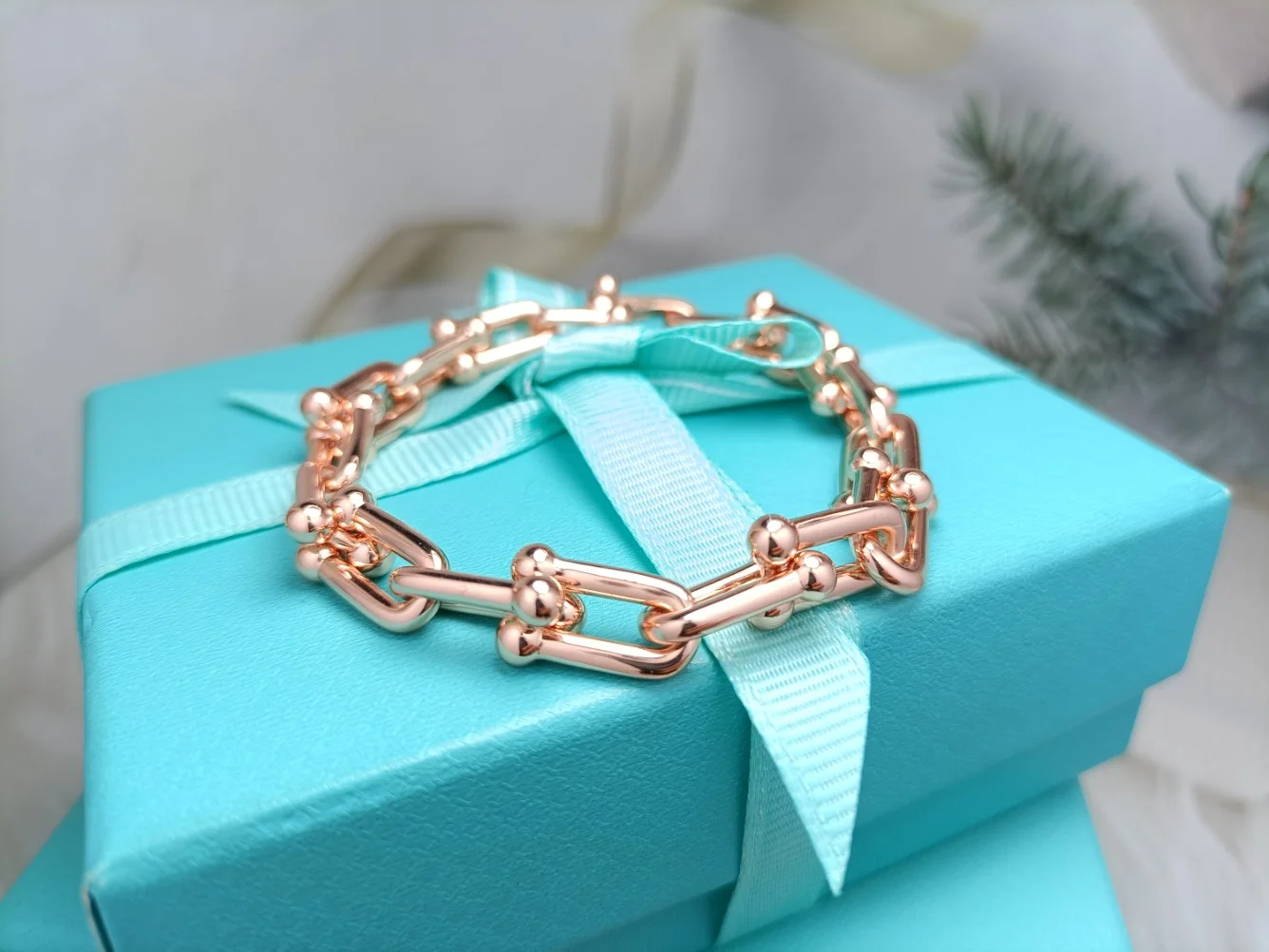 Tiffany  Co. HardWear Smooth Clasp Link Bracelet Rose-Tone product view 1