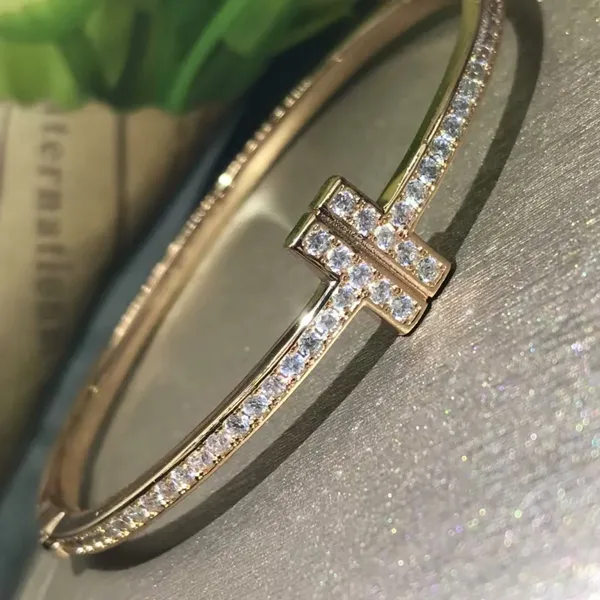 Tiffany  Co. Double T Full Pavé-Effect Bangle Rose-Tone product photo