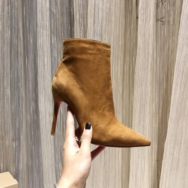 Christian Louboutin So Kate Booty 100 Suede-Effect Ankle Boots Brown product view 5