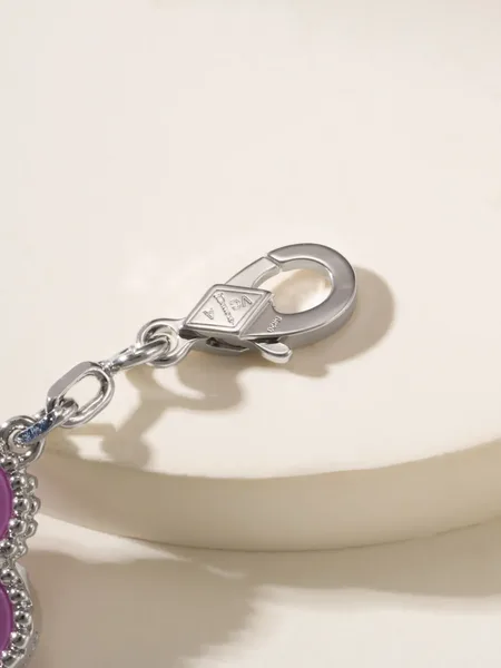 Van Cleef  Arpels Alhambra Purple Clover and Silver-Tone Knot Bracelet product view 12