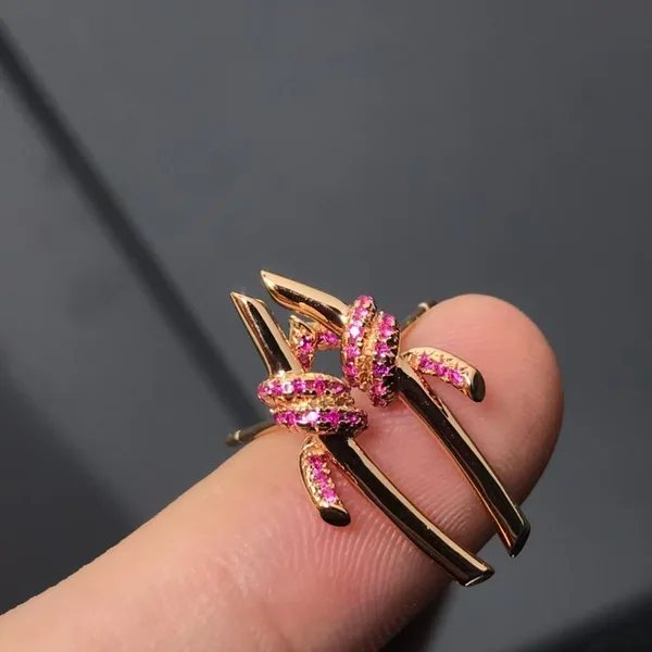 Tiffany  Co. Knot Pink Pavé-Effect Stud Earrings Rose-Tone product view 7