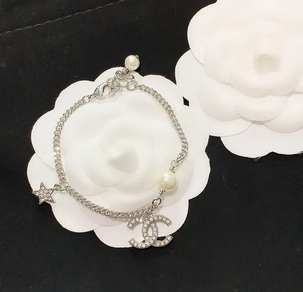Chanel Star CC Pearl-Effect Chain Bracelet Silver-Tone product view 4
