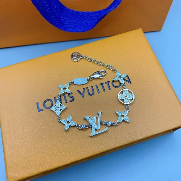 Louis Vuitton Hollow Pavé Blossom LV Charm Bracelet Silver-Tone product photo