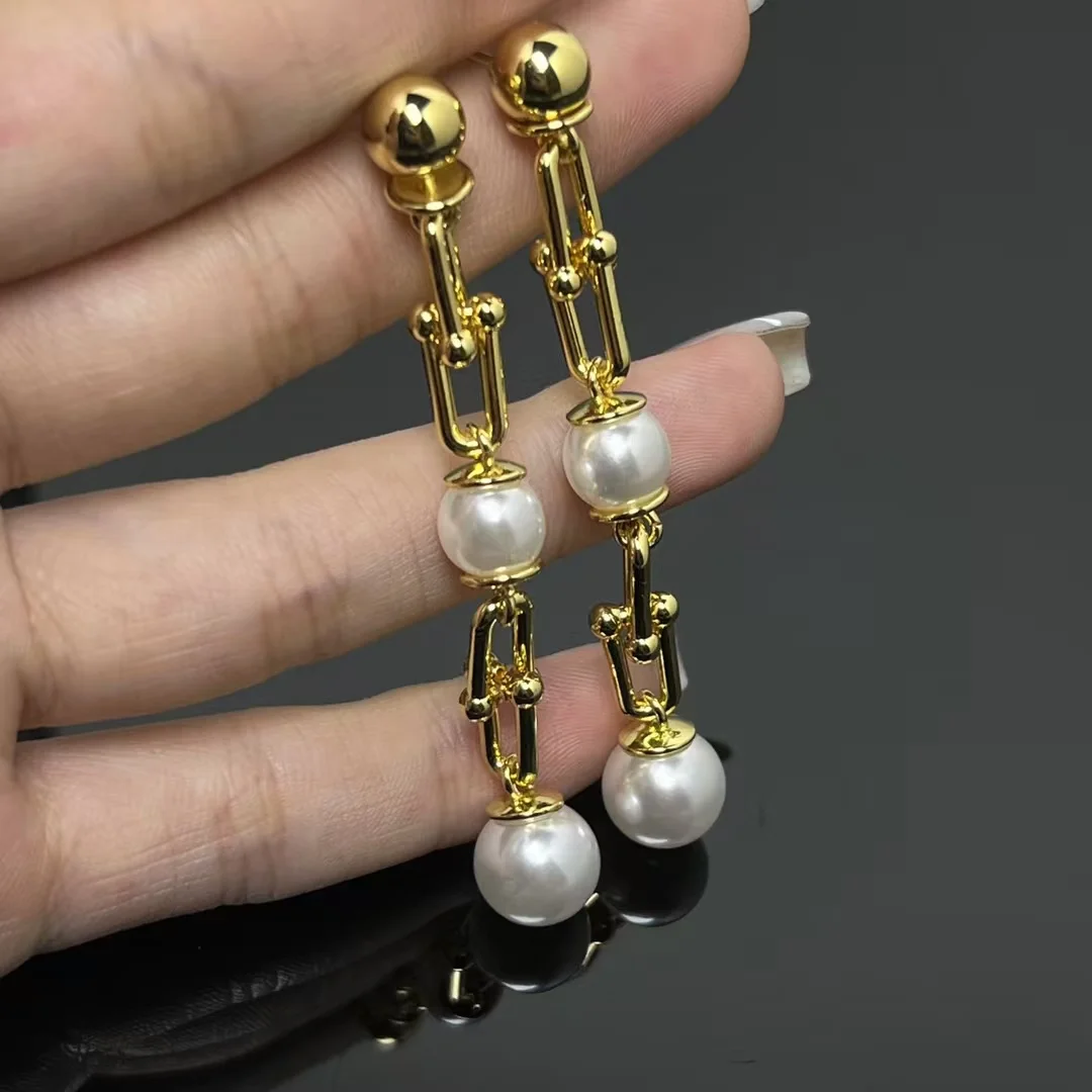 Tiffany  Co. HardWear Triple Drop Pearl-Effect Earrings Gold-Tone product view 1
