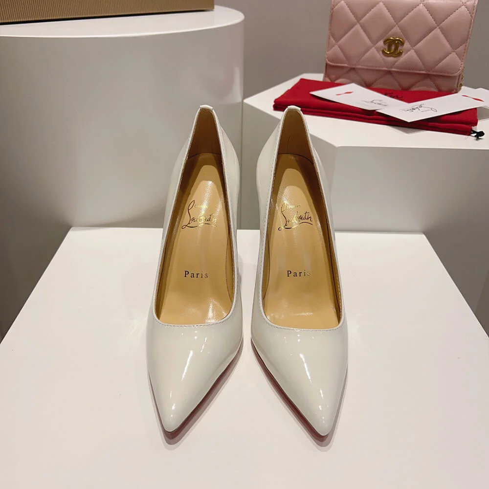 Christian Louboutin Kate Patent Pumps White - 85 or 100 mm product view 3