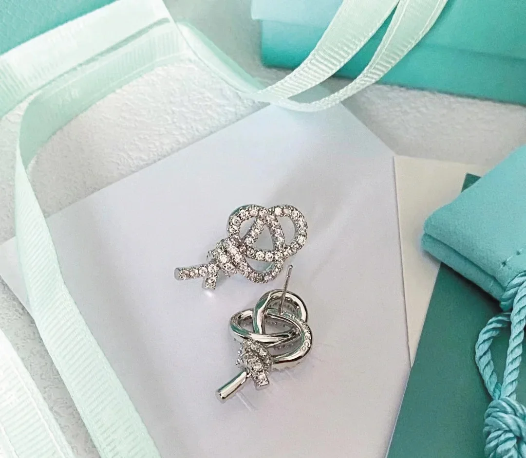 Tiffany  Co. Woven Knot Key Drop Earrings Silver-Tone product view 1