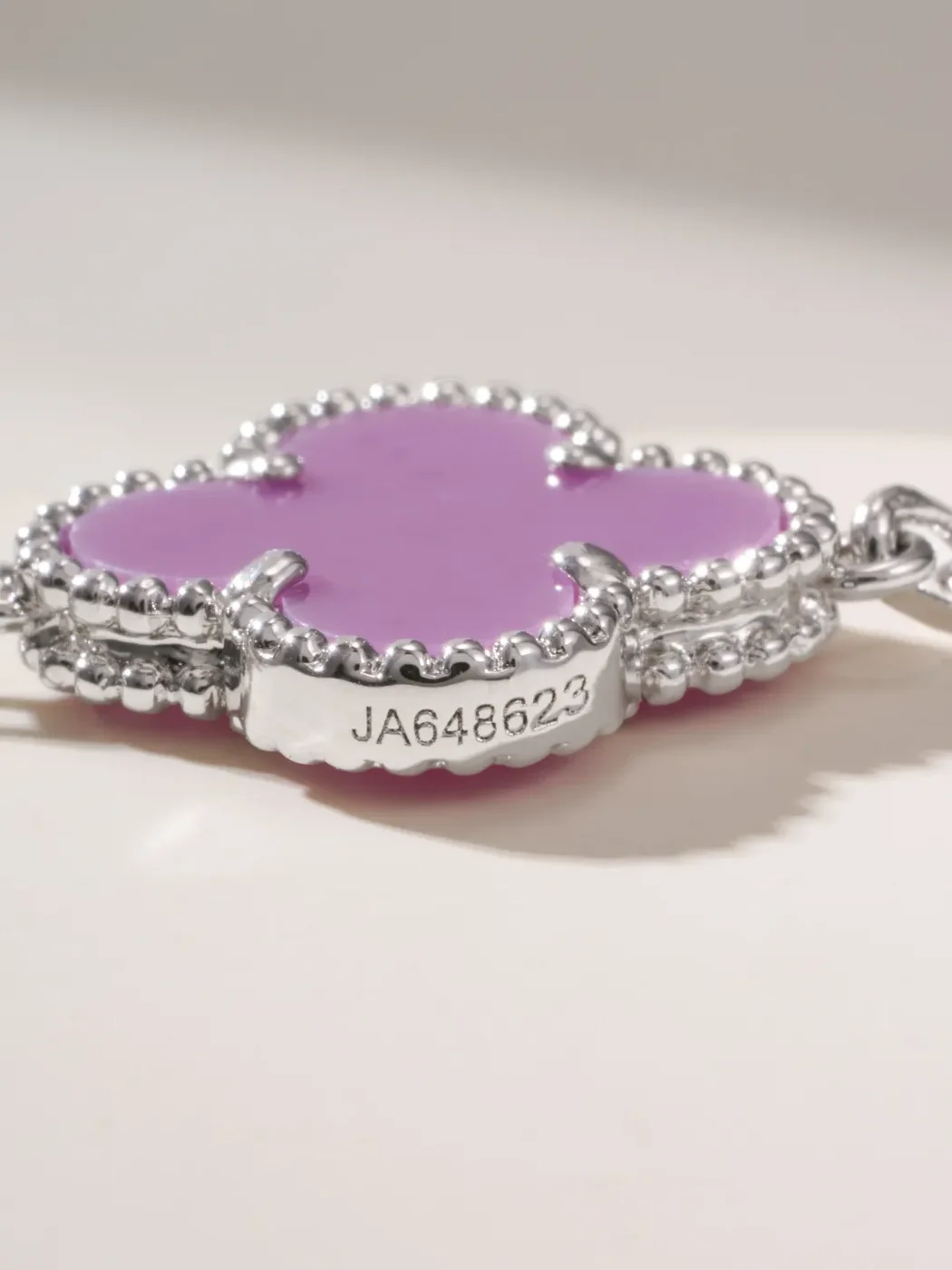 Van Cleef  Arpels Alhambra Purple Clover and Silver-Tone Knot Bracelet product view 10