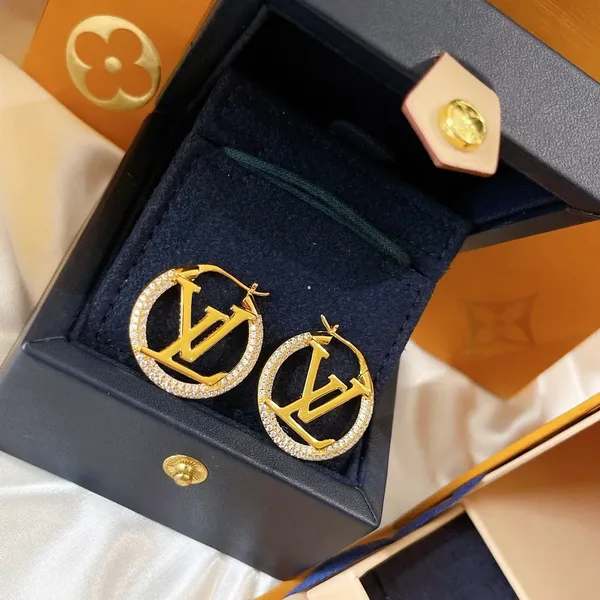 Louis Vuitton Round LV Monogram Hoop Earrings Gold-Tone product photo