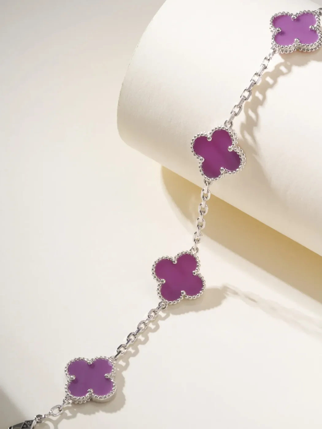 Van Cleef  Arpels Alhambra Purple Five-Clover Silver-Tone Bracelet product view 4