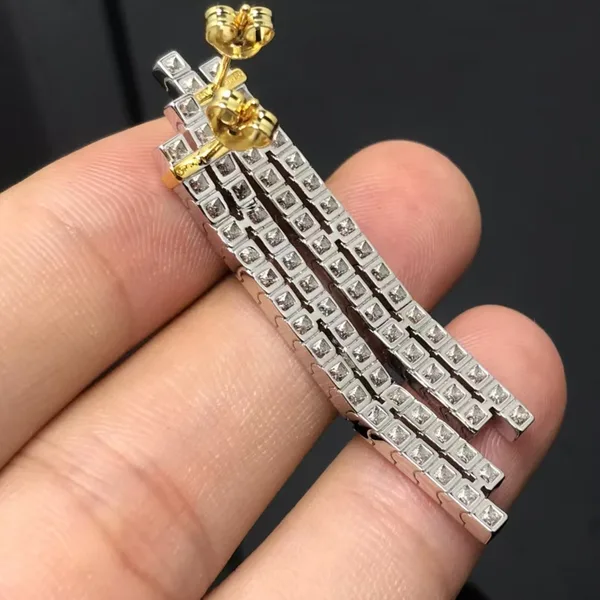 Tiffany  Co. Edge Long Pavé-Effect Drop Earrings Two-Tone product view 4