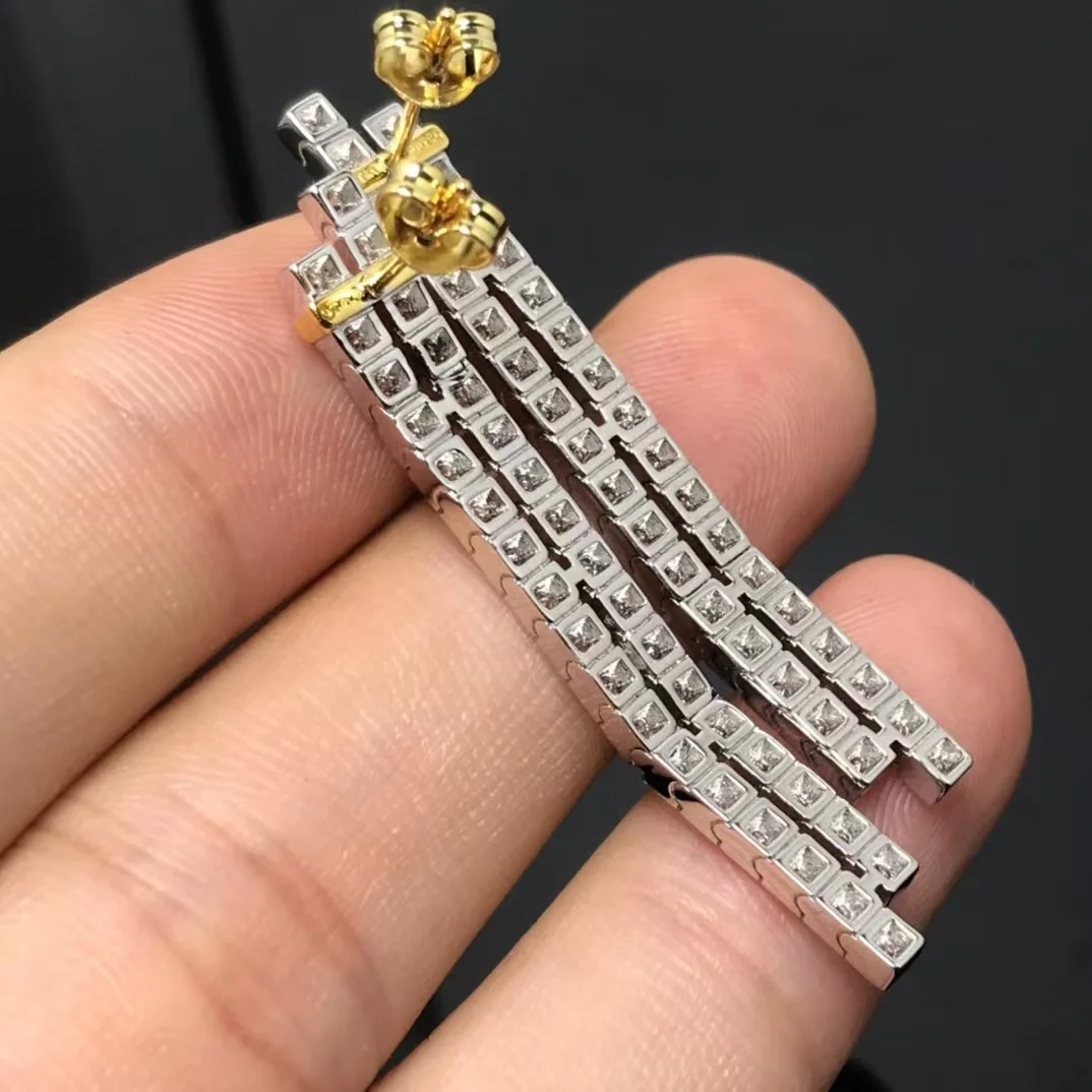 Tiffany  Co. Edge Long Pavé-Effect Drop Earrings Two-Tone product view 4