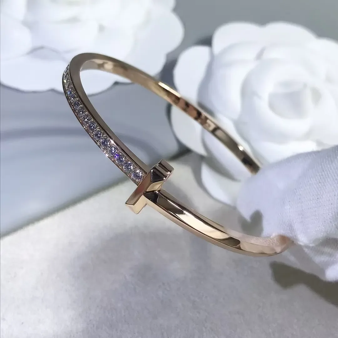 Tiffany  Co. T1 Narrow Half Pavé-Effect Hinged Bangle Two-Tone product view 9