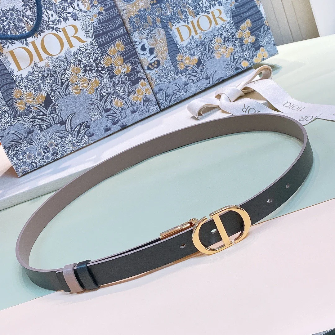 Dior 30 Montaigne Reversible 20MM Belt in Grey and Black Calfskin product view 7