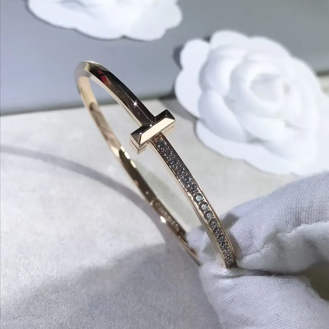 Tiffany  Co. T1 Narrow Half Pavé-Effect Hinged Bangle Two-Tone product view 8