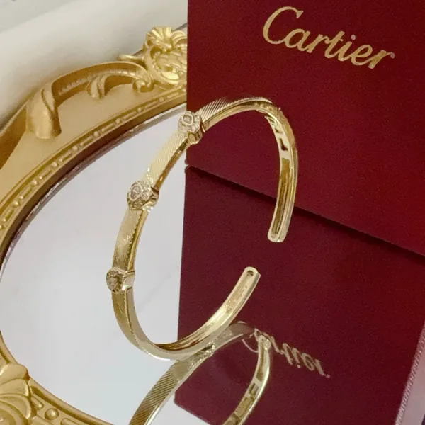 Cartier Gold-Tone Open Cuff with Three Crystal-Effect Accents product view 2