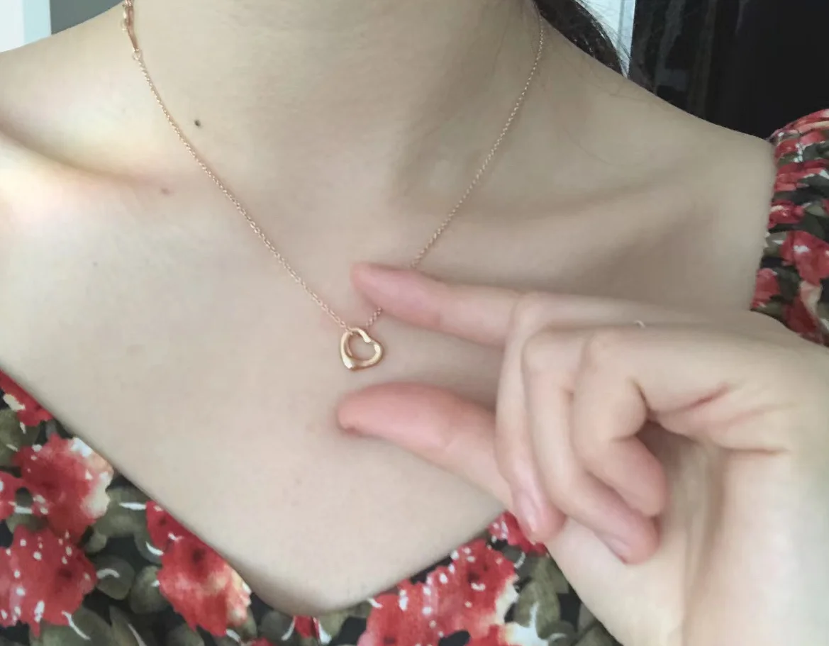Tiffany  Co. Smooth Open Heart Necklace Gold-Tone product view 4