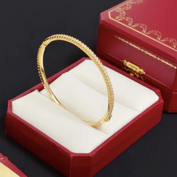 Cartier Gold-Tone Pave-Effect Bangle Bracelet product view 5