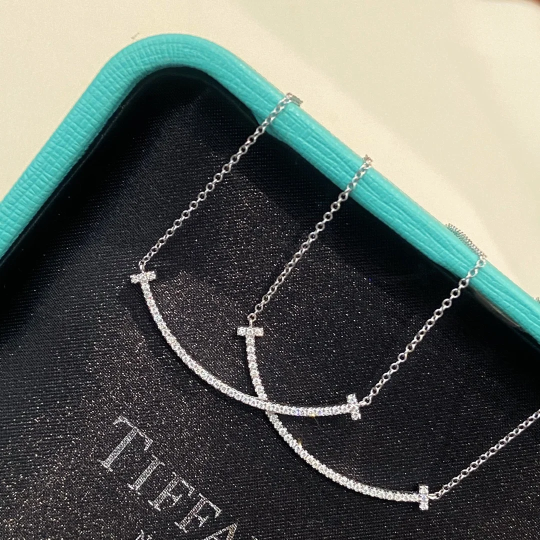 Tiffany  Co. T Smile Pavé-Effect Necklace Silver-Tone product view 2
