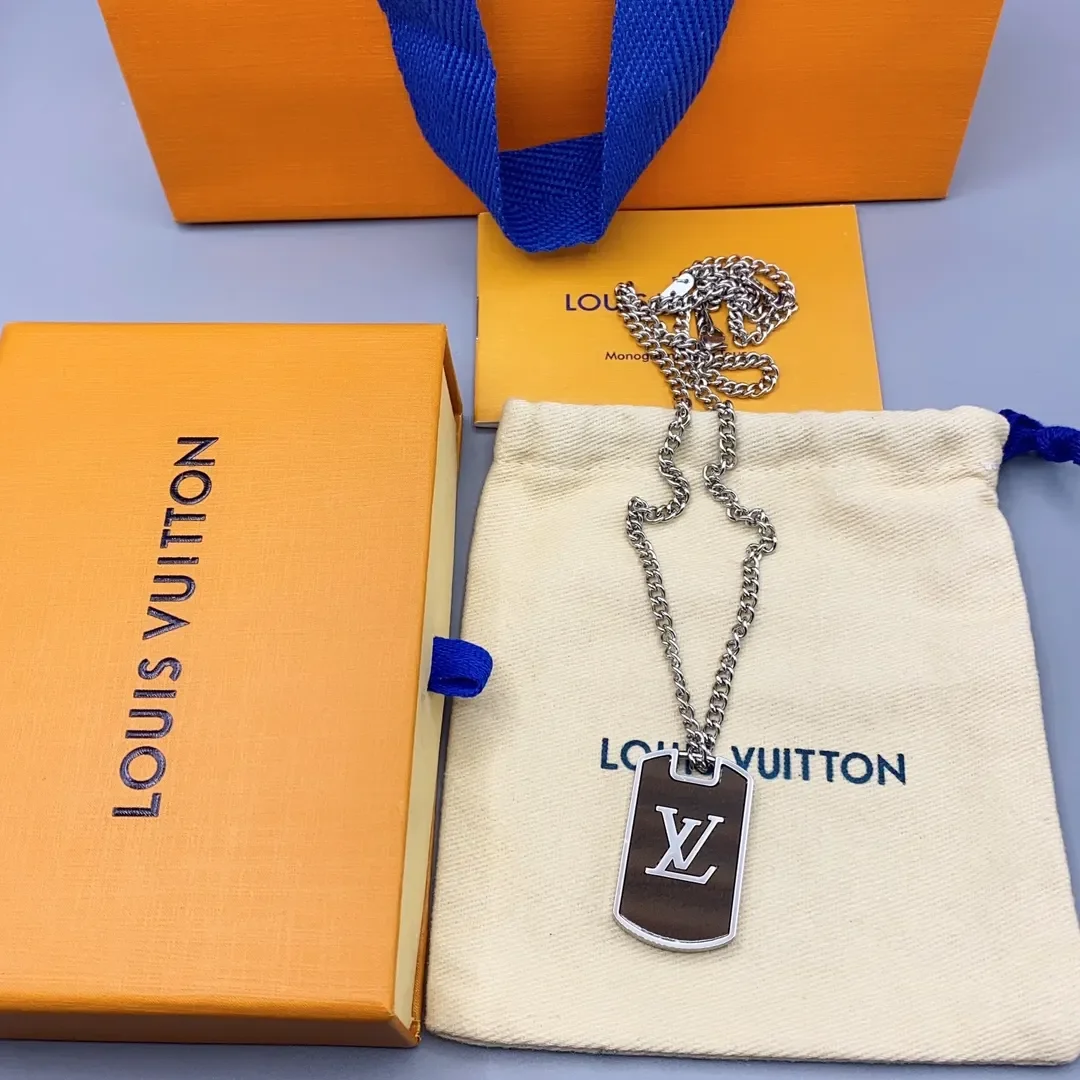 Louis Vuitton Reversible LV Tag Pendant Necklace Silver-Tone product view 8