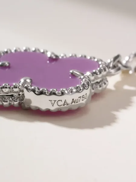 Van Cleef  Arpels Alhambra Purple Clover and Silver-Tone Knot Bracelet product view 9
