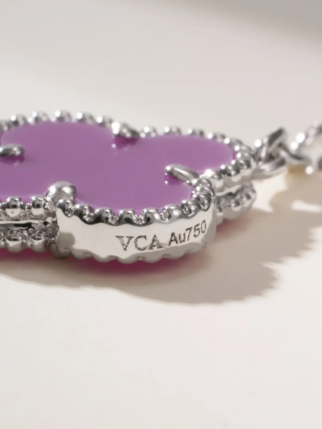 Van Cleef  Arpels Alhambra Purple Clover and Silver-Tone Knot Bracelet product view 9