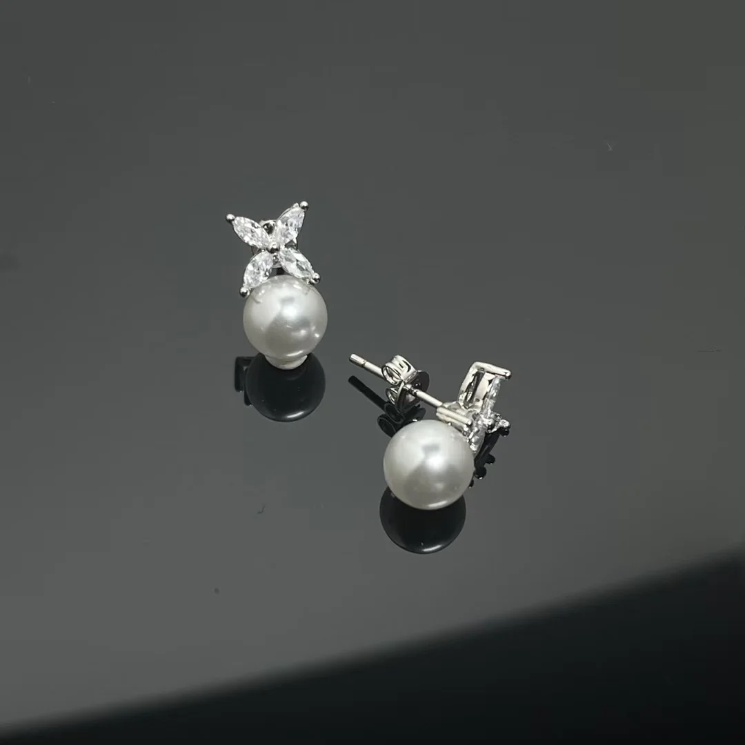 Tiffany  Co. Victoria Flower Pearl-Effect Earrings Silver-Tone product view 2