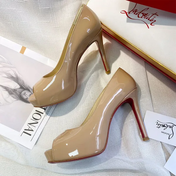Christian Louboutin New Very Prive 120 Peep-Toe Platform Pumps Nude Pink product view 2