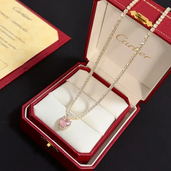 Cartier Pink Heart Gold-Tone Pendant Necklace product view 2