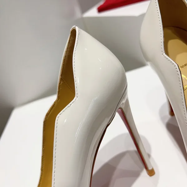 Christian Louboutin Hot Chick Scalloped Patent Pumps White product view 6