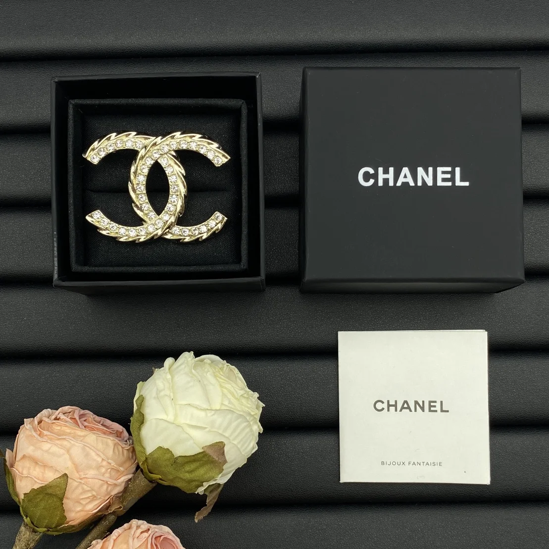 Chanel Slim Pavé CC Brooch Gold-Tone product view 3
