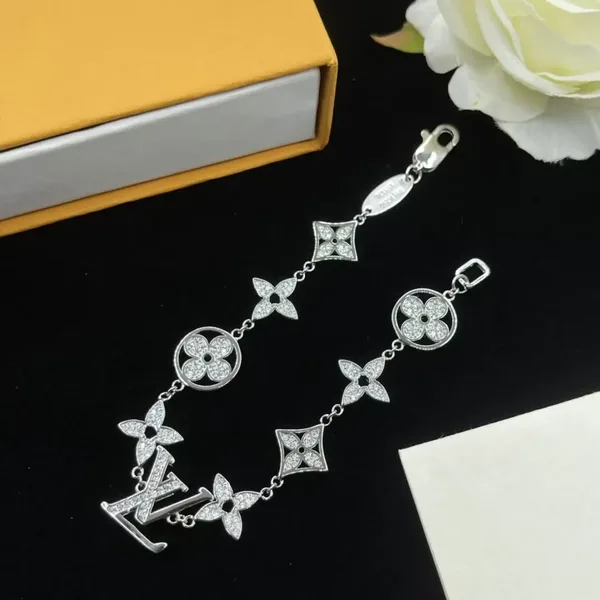 Louis Vuitton Filled Pavé Sun Star LV Charm Bracelet Silver-Tone product view 4
