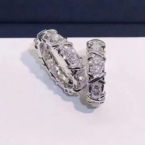 Tiffany  Co. Edge Cross Pavé-Effect Ring Silver-Tone product view 2